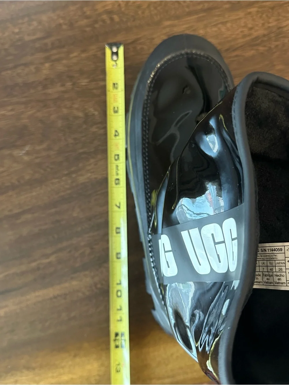 UGG Kids Black Patent Lug-Sole Boots